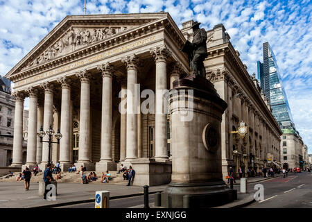 Le Royal Exchange Building, Londres, Angleterre Banque D'Images