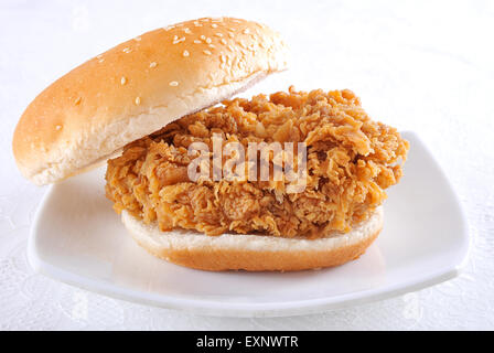 Poulet croustillant Zinger Burger Banque D'Images