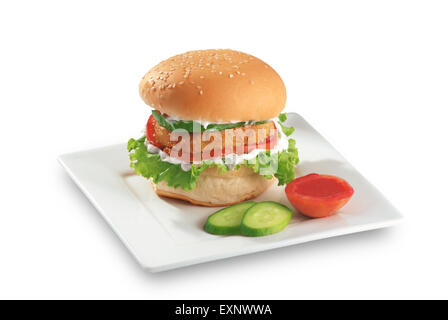 Poulet croustillant Zinger Burger Banque D'Images