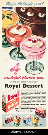 Années 1950 aux environs de 1951 Publicité Publicité magazine pour ROYAL DESSERT Banque D'Images