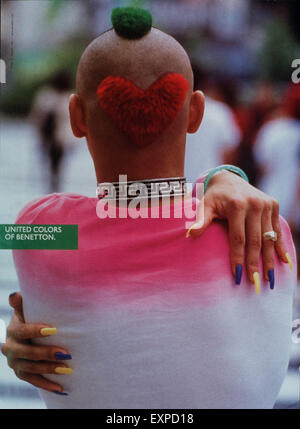 1990 UK United Colors of Benetton Publicité Magazine Banque D'Images