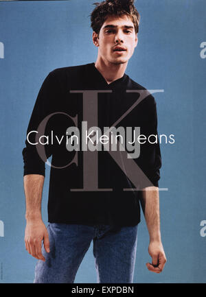 1990 UK Calvin Klein annonce Magazine Banque D'Images