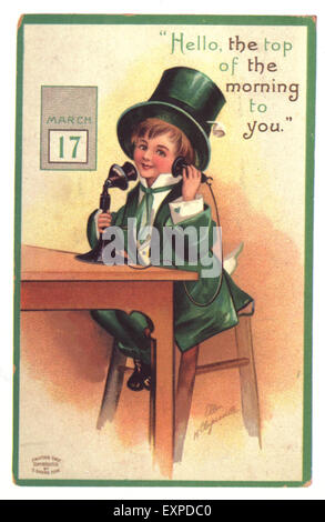 1900s UK St Patrick's Day Greetings Card Banque D'Images