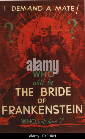 1930 USA La fiancée de Frankenstein affiche de film Banque D'Images