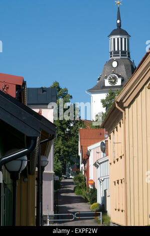 La vieille ville gamla suède saffle villes suédoises traditionnelles rues bâtiments rue scène de couleur Couleurs Couleur de l'heure d'été colo Banque D'Images