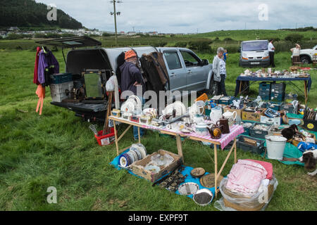 Clarach,location,vente,boot,dimanche,Ceredigion,brocante,vente,mi,Pays de Galles,Royaume-Uni. Banque D'Images