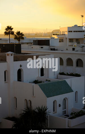 Coucher de soleil sur Agadir. Banque D'Images