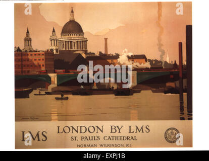 1930 UK London, Midland and Scottish Railways Poster Banque D'Images