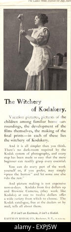 1910 USA Magazine Kodak annonce Banque D'Images