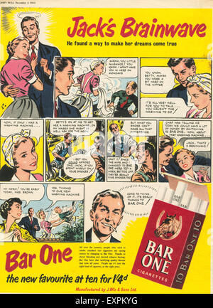 1950 UK Bar One Magazine Advert Banque D'Images