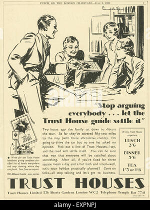 1930 UK Trust House Forte Magazine annonce vacances Banque D'Images