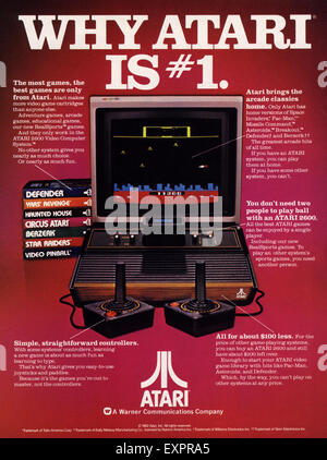 1980 USA Space Invaders Atari Annonce magazine Banque D'Images