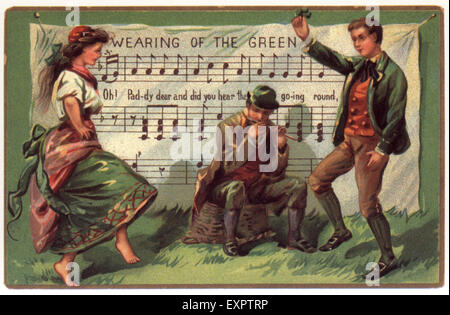 1900s UK .St Patrick's Day Greetings Card Banque D'Images