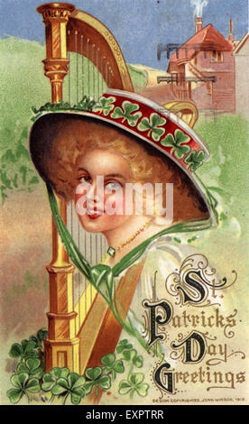 1900s UK .St Patrick's Day Greetings Card Banque D'Images