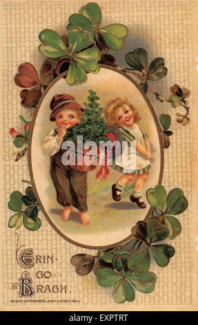 1900s UK .St Patrick's Day Greetings Card Banque D'Images