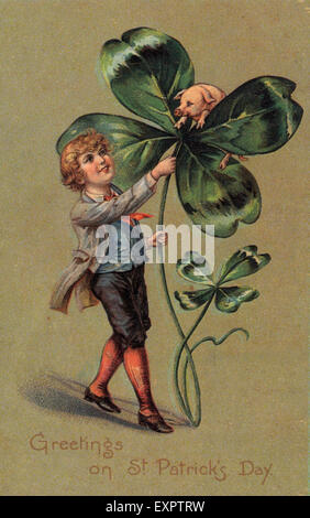 1900s UK .St Patrick's Day Greetings Card Banque D'Images