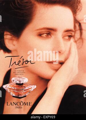 1990 UK Lancome Tresor Magazine Advert Banque D'Images