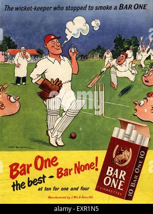 1950 UK Bar One Magazine Advert Banque D'Images