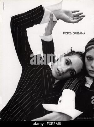 1990 UK Dolce & Gabbana Publicité Magazine Banque D'Images