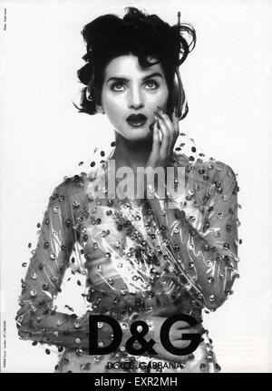 1990 UK Dolce & Gabbana Publicité Magazine Banque D'Images