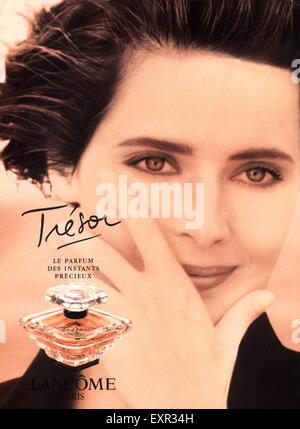 1990 UK Lancome Tresor Magazine Advert Banque D'Images