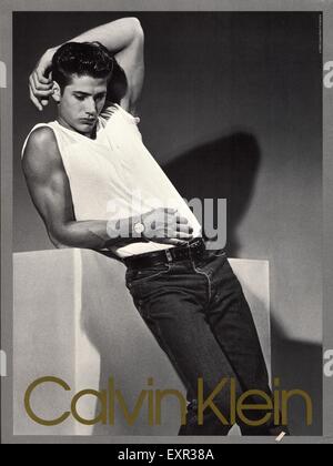 1990 UK Calvin Klein annonce Magazine Banque D'Images