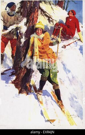 Années 1920, le plateau du magasin Ski UK Banque D'Images