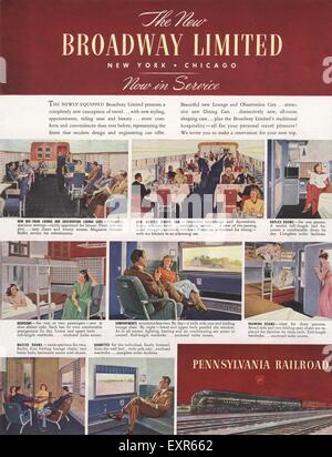 1940 USA Pennsylvania Railroad Magazine Advert Banque D'Images