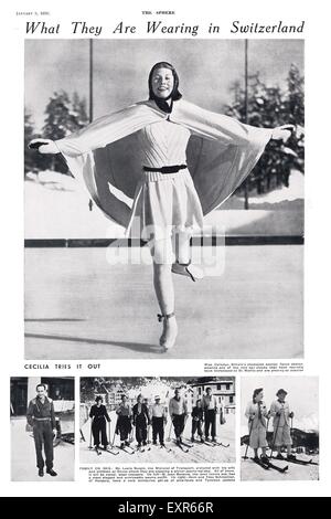 1930 UK Skating Plaque Magazine Banque D'Images