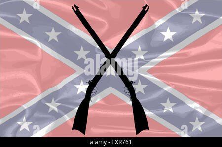 Le drapeau des confédérés durant la guerre civile américaine Banque D'Images