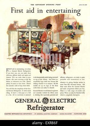 1920 USA General Electric Annonce magazine Banque D'Images