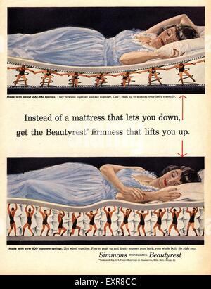 1950 USA matelas Beautyrest Annonce magazine Banque D'Images