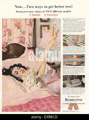 1950 USA Magazine Beautyrest Annonce Banque D'Images