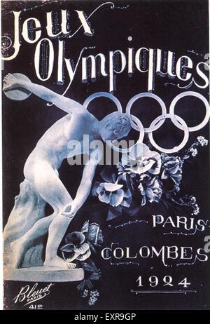 Années 1920, la France affiche des Jeux Olympiques Banque D'Images