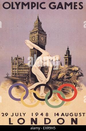 1940 UK Affiche Jeux Olympiques Banque D'Images