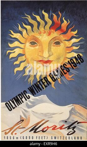 1940 Jeux Olympiques Suisse Poster Banque D'Images