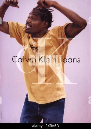 1990 UK Calvin Klein annonce Magazine Banque D'Images