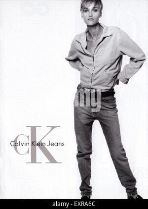 1990 UK Calvin Klein annonce Magazine Banque D'Images