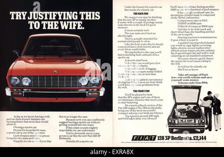 1970 Fiat annonce Magazine UK Banque D'Images