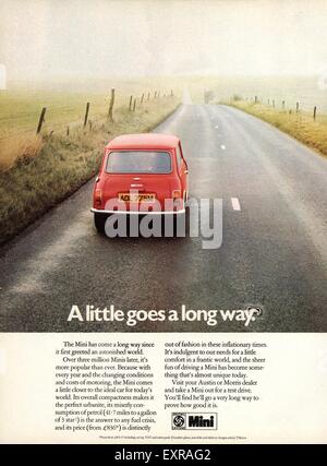 1970 UK Mini-magazine Advert Banque D'Images