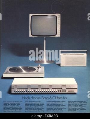 1970 UK Magazine Bang et Olufsen Annonce Banque D'Images