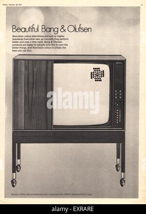 1970 UK Magazine Bang et Olufsen Annonce Banque D'Images