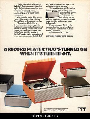 1970 UK Magazine Bang et Olufsen Annonce Banque D'Images