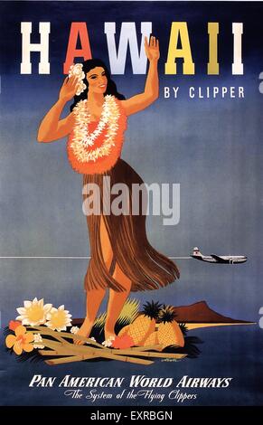 1950 USA Affiche de Pan Am Banque D'Images