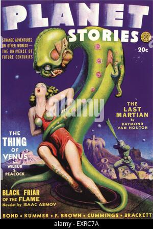 1940 USA Planet Stories Plaque Magazine Banque D'Images