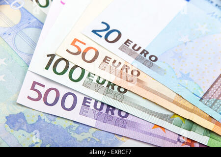 Diverses dénominations Euro - 500, 100, 50 et 20 Banque D'Images