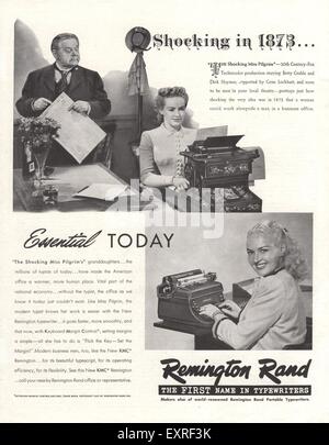 1940 USA Remington Rand Annonce magazine Banque D'Images