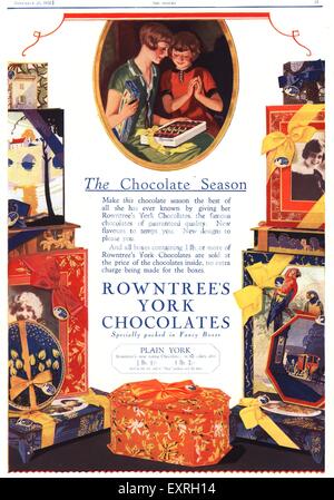 1920 Royaume-Uni Rowntree's Magazine Advert Banque D'Images