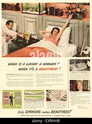 1950 USA Magazine Beautyrest Annonce Banque D'Images