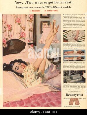 1950 USA Magazine Beautyrest Annonce Banque D'Images